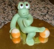 Frog made from marzipan.