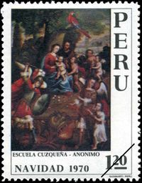 Peru's 1970 stamps reproduced paintings by anonymous Peruvian artists.