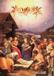 Adoration of the shepherds (1535-40), by Florentine Mannerist painter Agnolo Bronzino