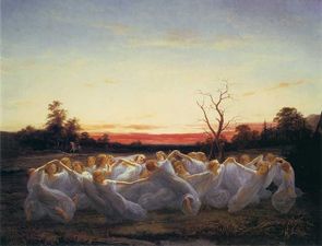ngslvor, "meadow elves", (1850), painting by Nils Blommr.